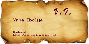 Vrba Ibolya névjegykártya